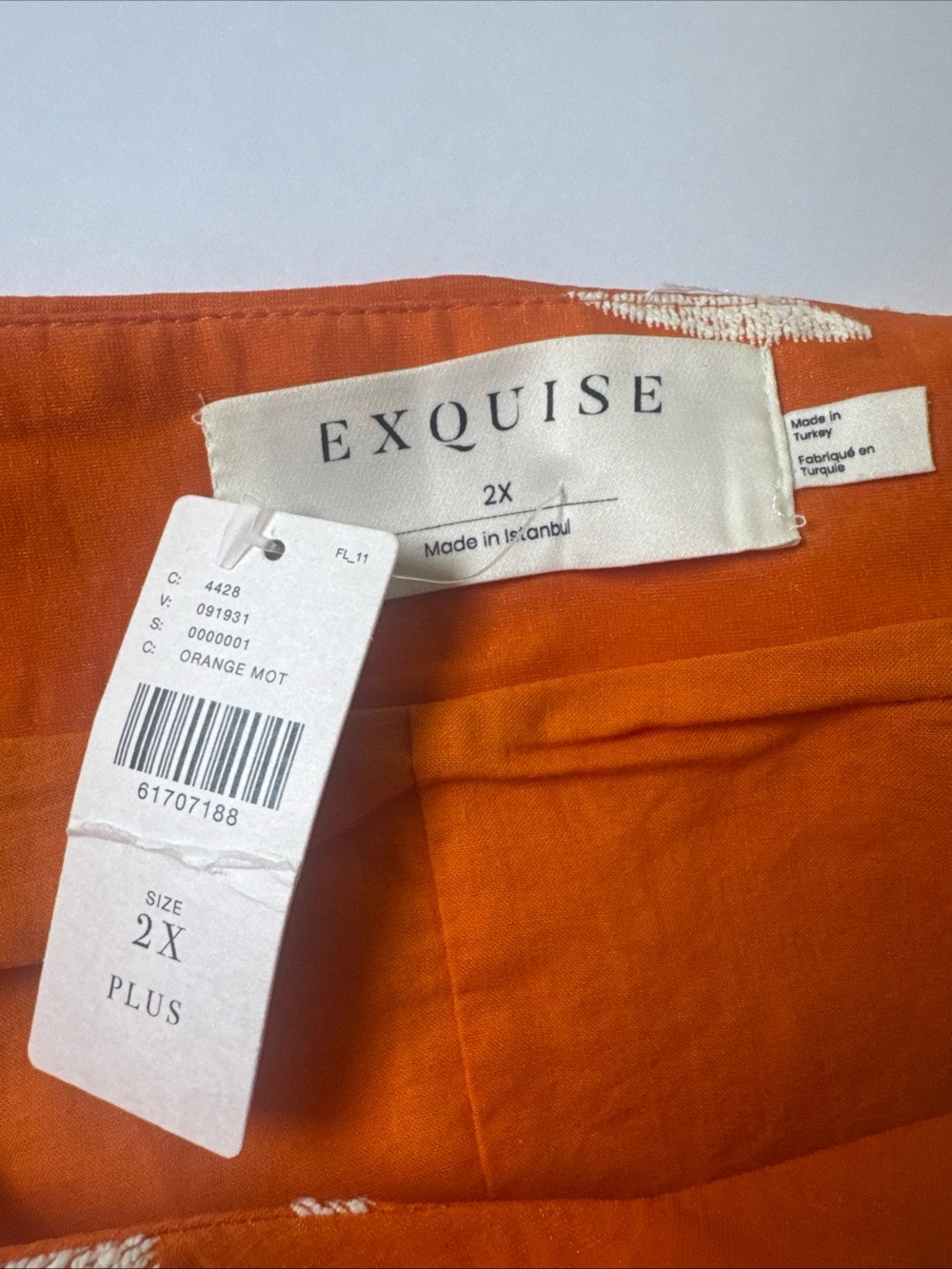 Orange Floral A-Line Maxi Skirt with Cream Print - Picture 7 of 11